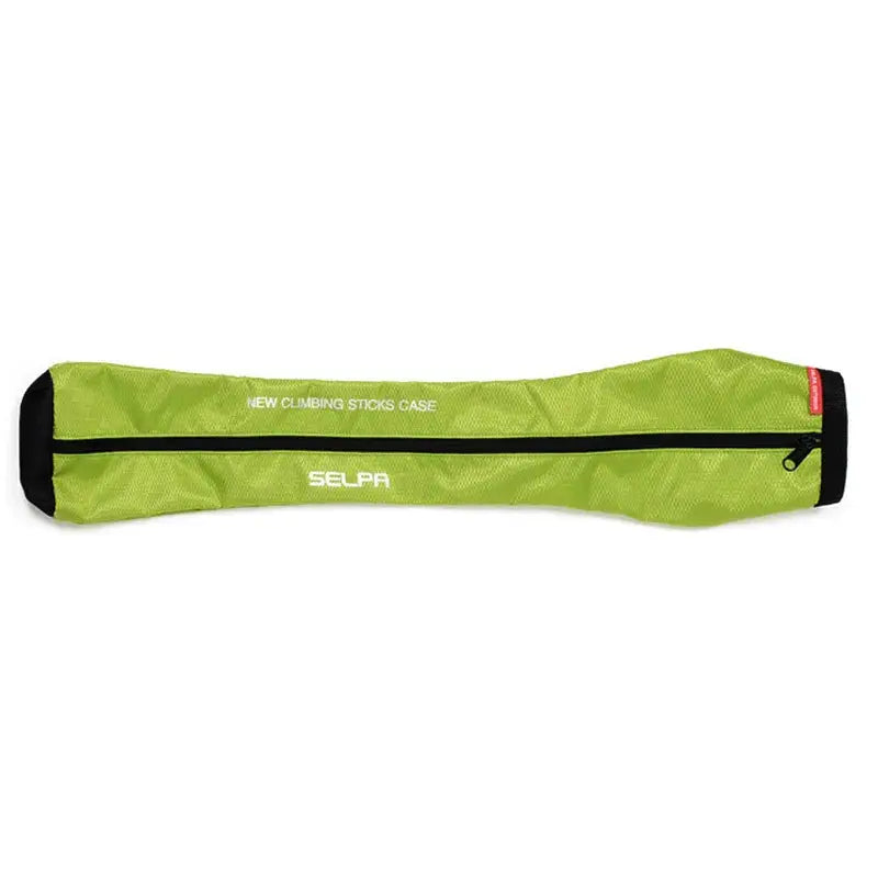 Green Selpa trekking pole carry bag with black zipper