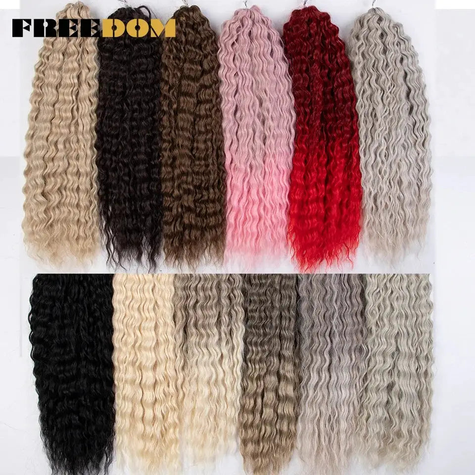 Ariel Synthetic Twist Crochet Hair by Simples Market, 22in, FREEDOM logo, assorted ombre and vivid water-wave curls