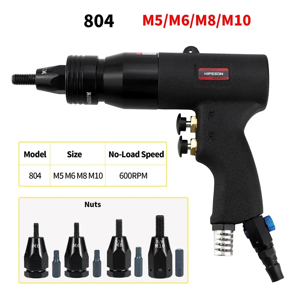 HIFESON Self Lock Pneumatic Rivet Nut Gun For Aluminum And Iron Rivet Nuts Inserter And Setter