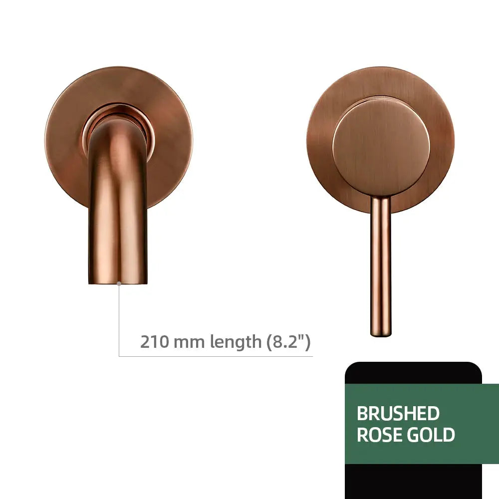Brushed rose gold basin faucet, wall-mounted bathroom mixer with single lever by Simples Market.