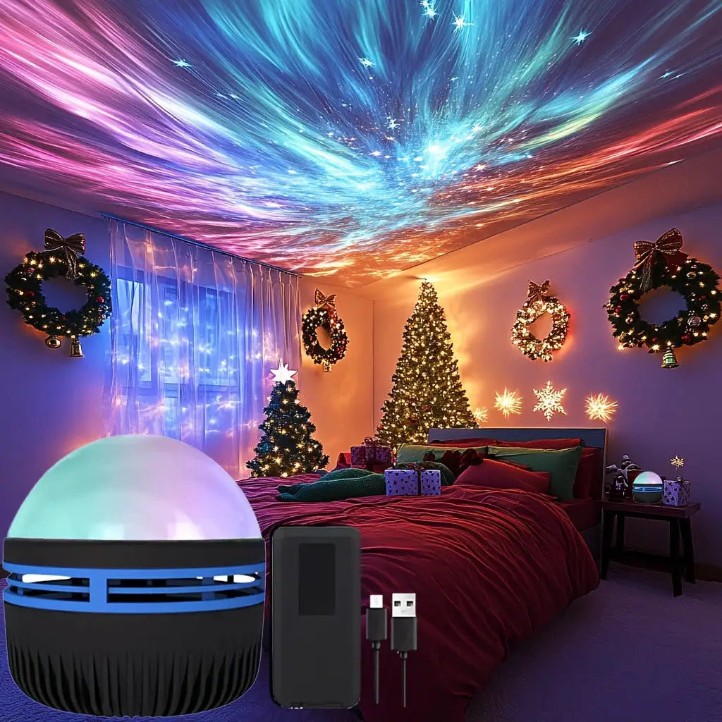 LED Northern Lights Projection Lamp Aurora Borealis With Remote USB Powered Color Changing Light