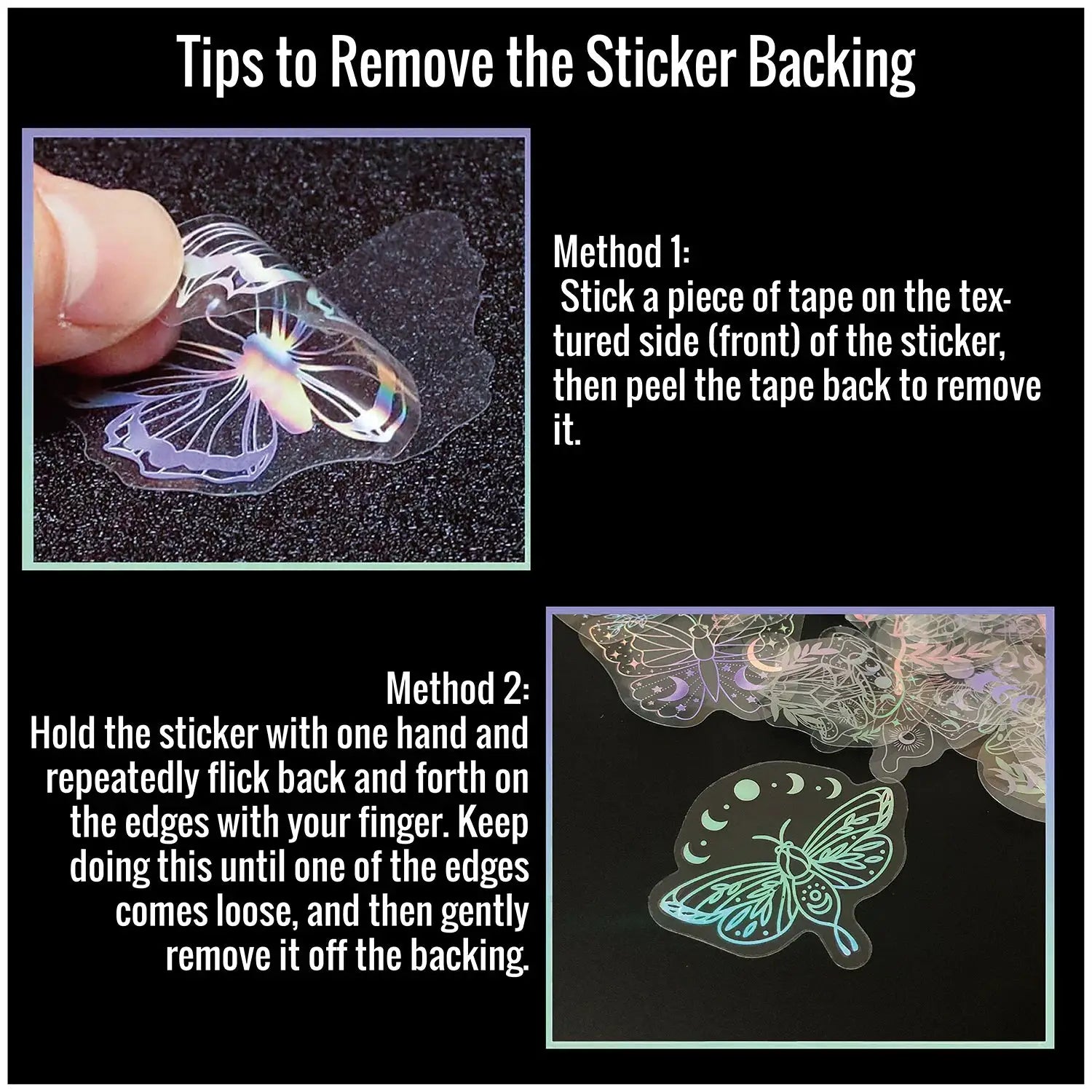 40 Pcs Holographic Glitter Stickers PET Transparent Waterproof Decorative Decals For Water Bottles Laptops Scrapbooking