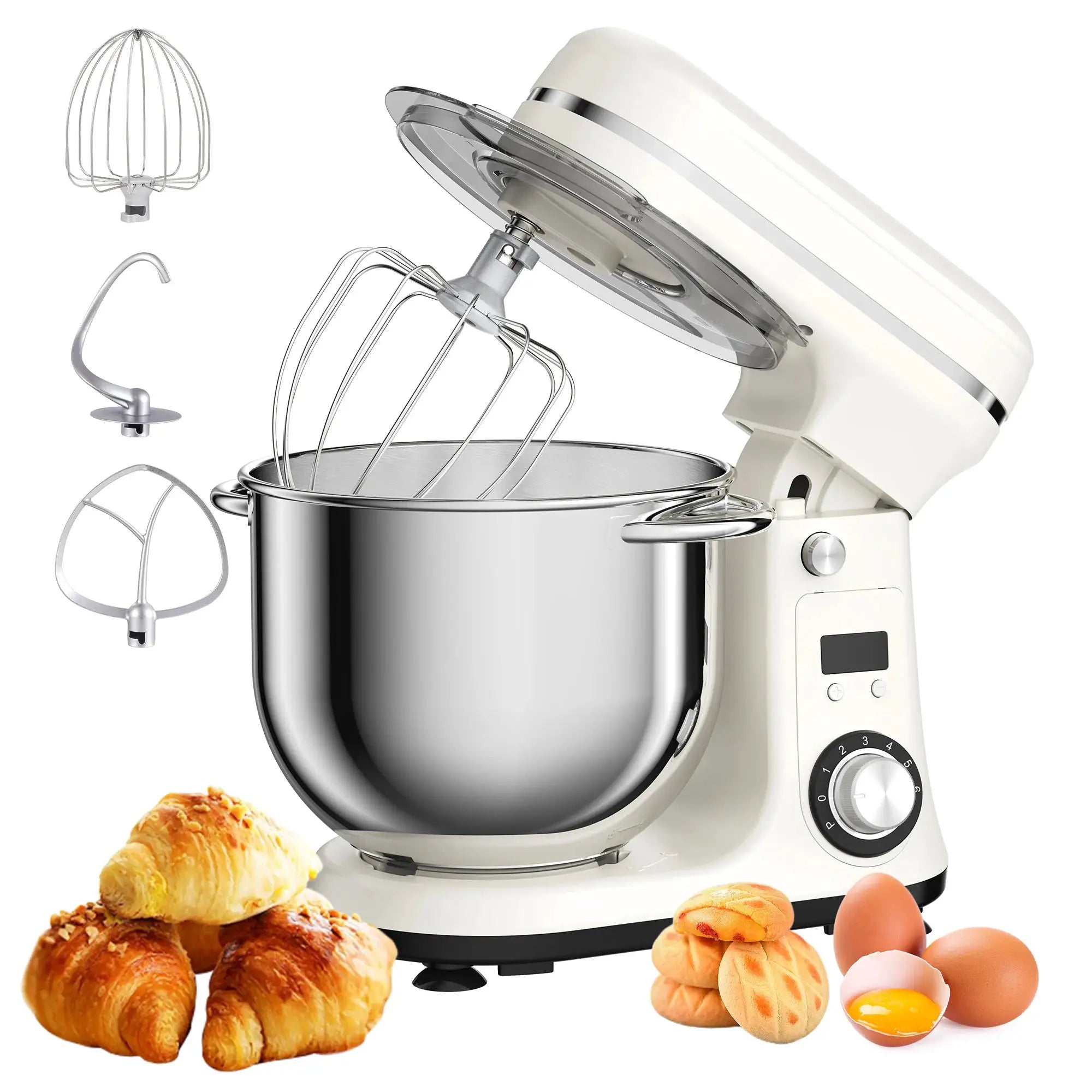 Biolomix Kitchen Stand Mixer 6 Speed 1200W 6L Dough Hook Wire Whip