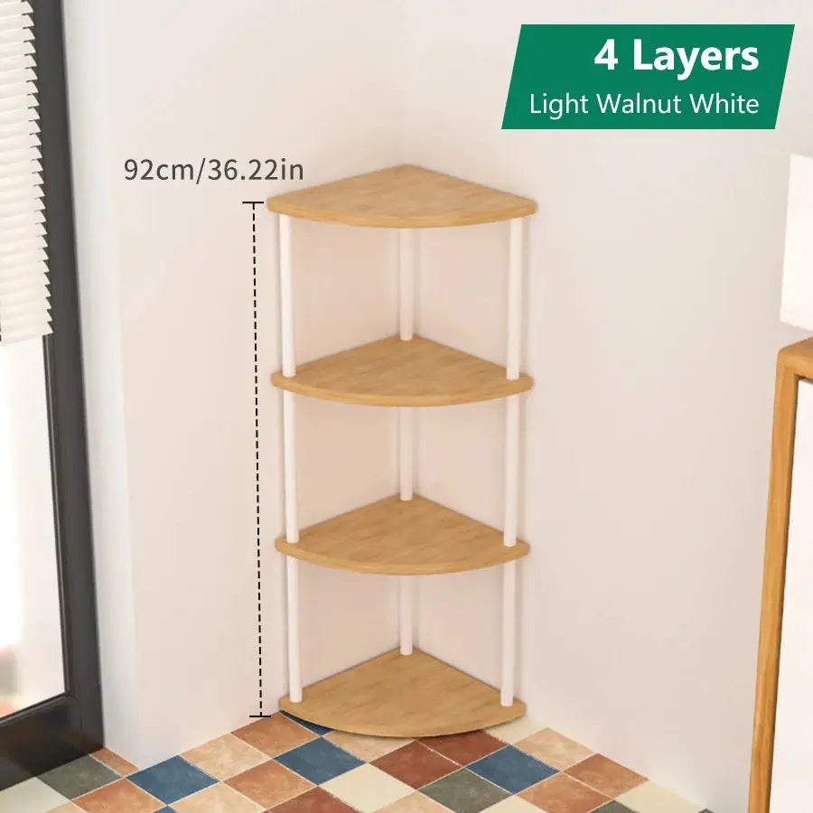 Wall Corner Shelf Storage Rack With Tiers For Living Room Kitchen Bedroom Bookshelf Plant And Flower Display 3 4 5 6