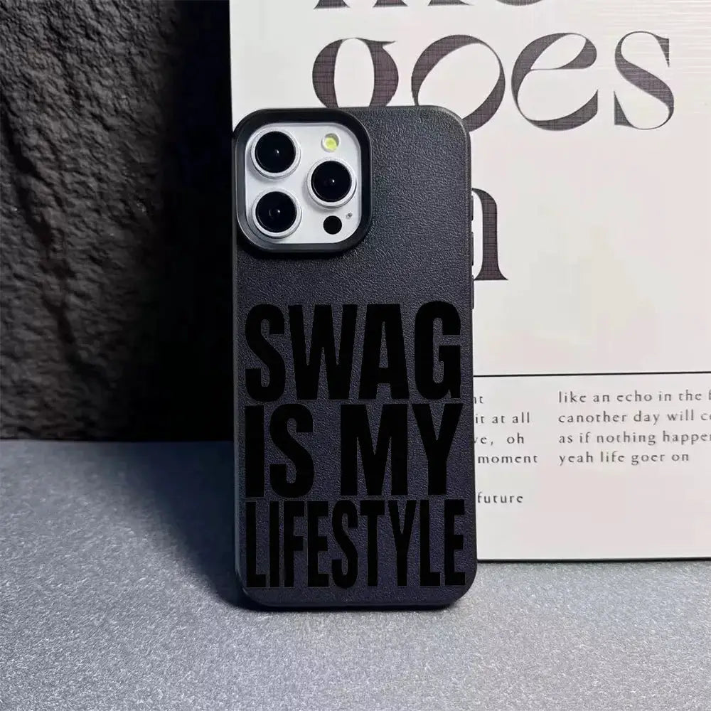 Swag Lifestyle iPhone Case Pro Max Universal Silicone Leather Cover With Premium TPU Matte Finish Scratch Resistant