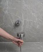 Simples Market handheld shower head, 304 stainless steel brushed, pressurized water-saving, detachable