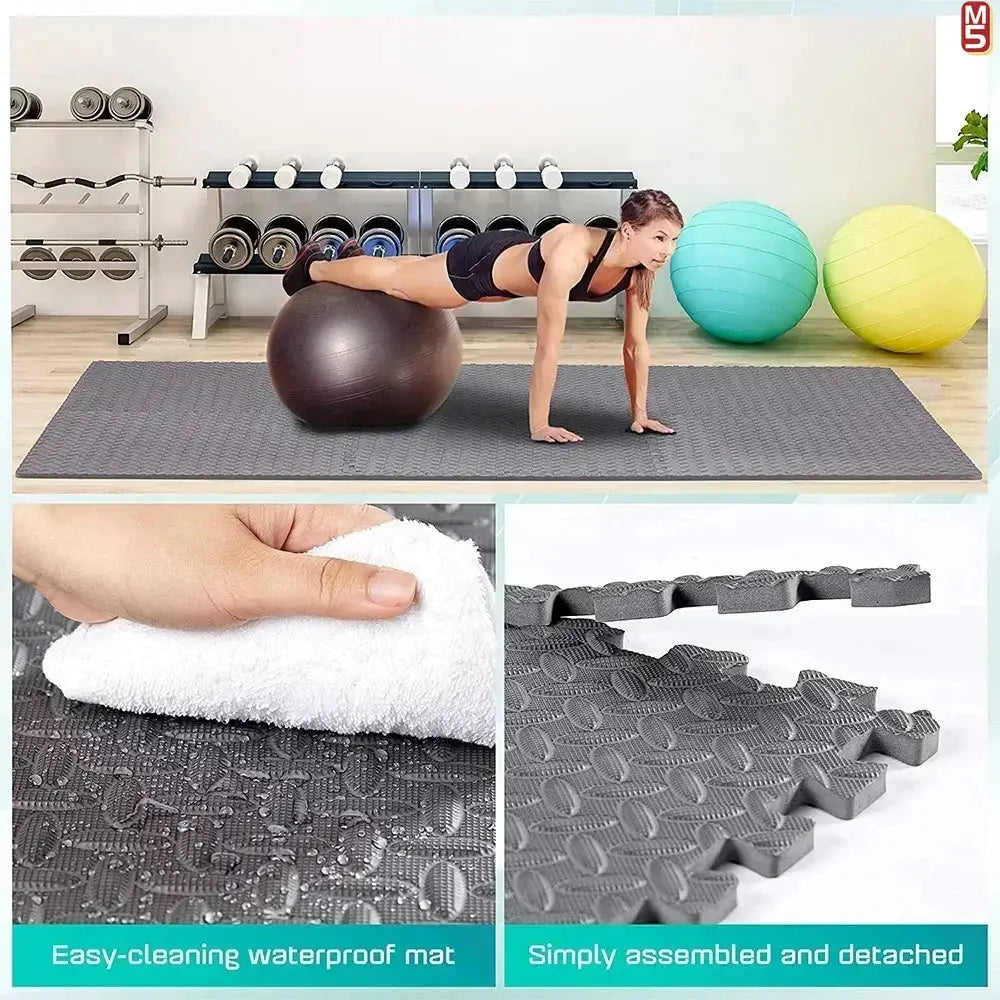 Simples Market Massage Cushion EVA foam puzzle exercise mat for home gym with interlocking, non-slip surface in grey