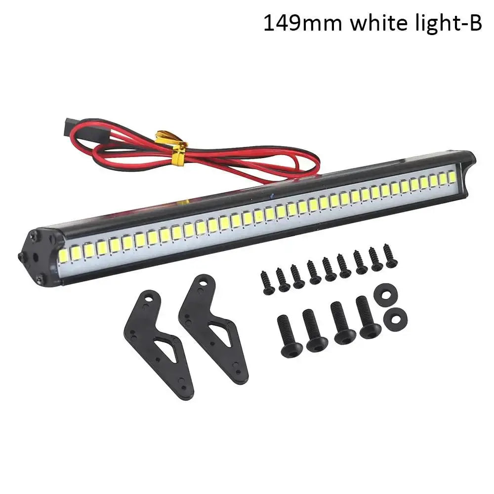 RC Car Roof LED Light Bar 53 to 149 mm Adjustable for One Tenth and One Eighth Scale Crawlers Fits TRX4 And SCX10