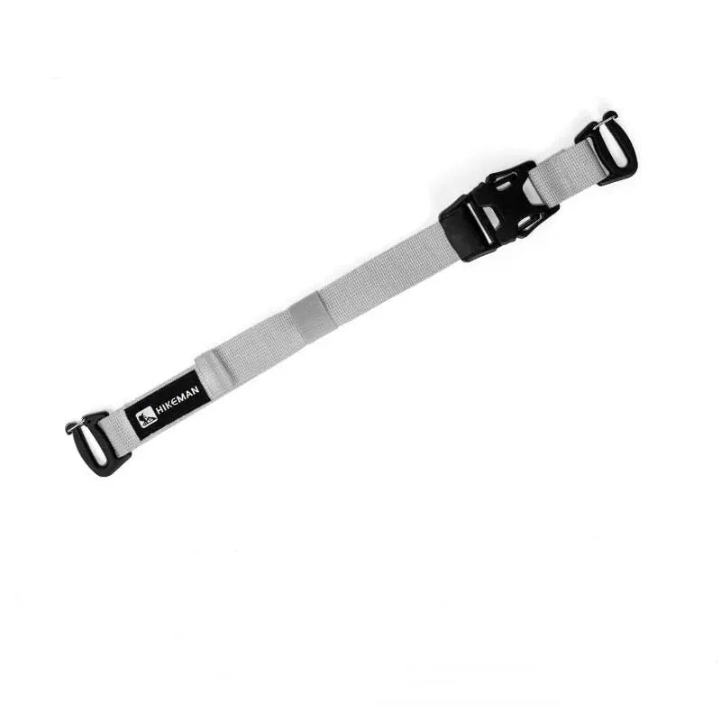 Gray outdoor luggage strap with plug-in buckle, adjustable camping travel strap by Hikeman