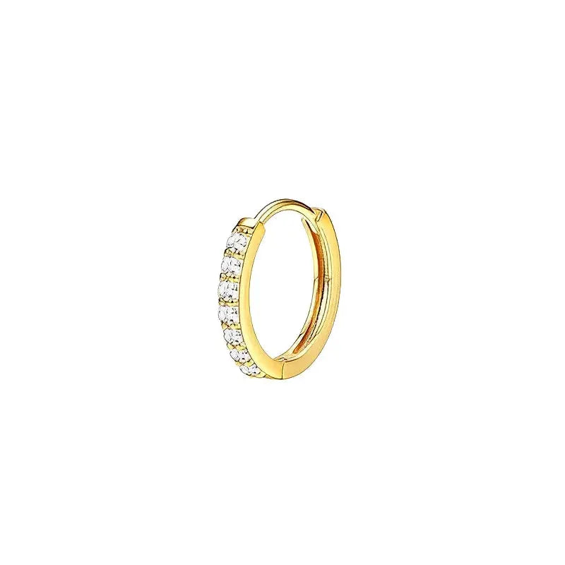 Bobisty 1pc Surgical Stainless Steel Earrings Dainty Flat Back Stud Hoop Cartilage For Sensitive Ears Women