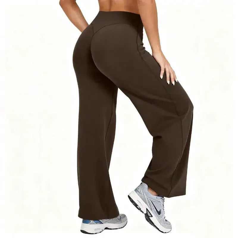 FlexiWear Plus Size Yoga Pants Wide Leg High Waist Ankle Length Comfort For Running And Pilates