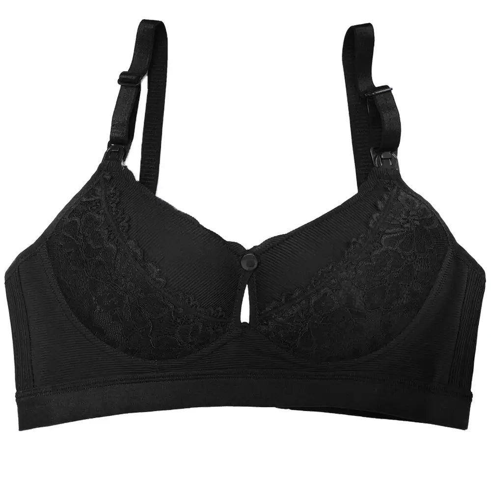 Simples Market black lace push-up bra, wireless with adjustable straps and lace cups