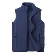 Men's navy fleece waistcoat with zip front by Simples Market