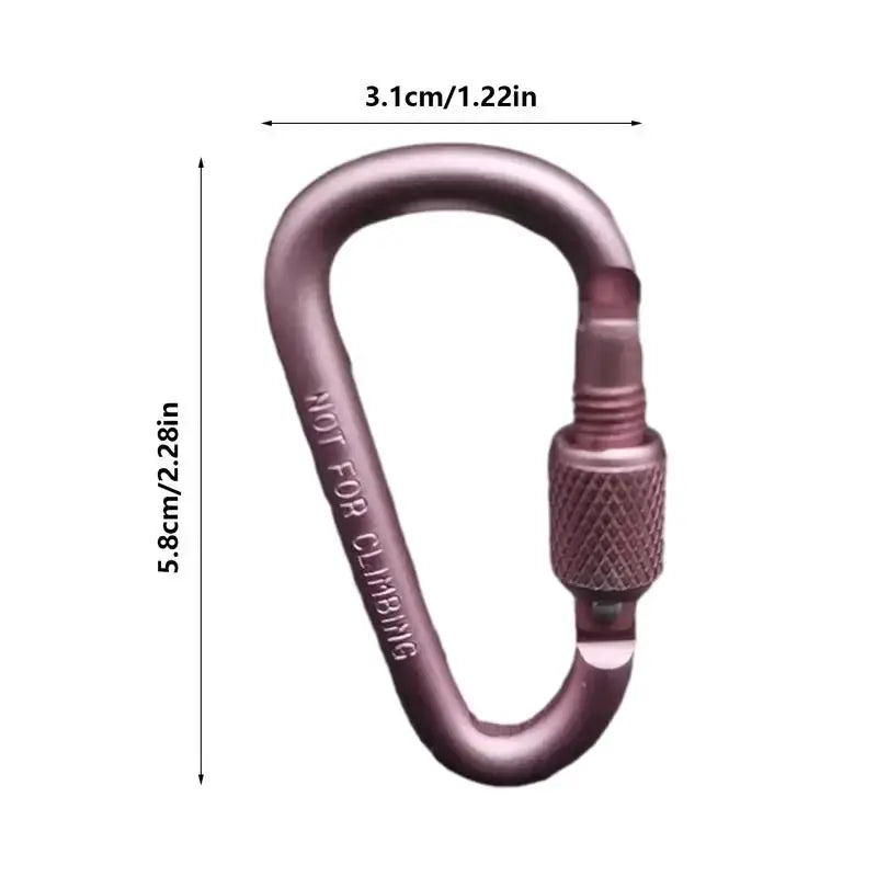 Simples Market aluminum alloy carabiner keychain with lock, purple, D-shaped