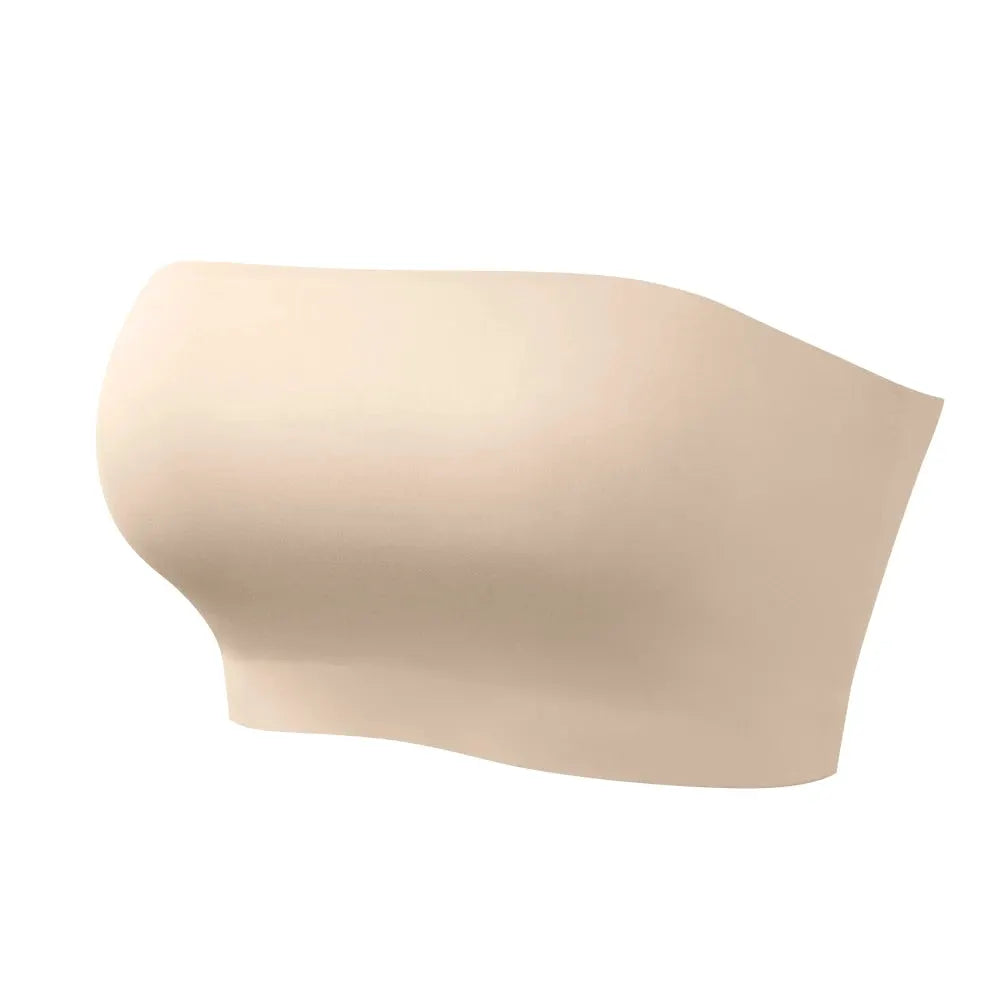 Strapless silicone tube-top half-cup bra in nude color by Simples Market