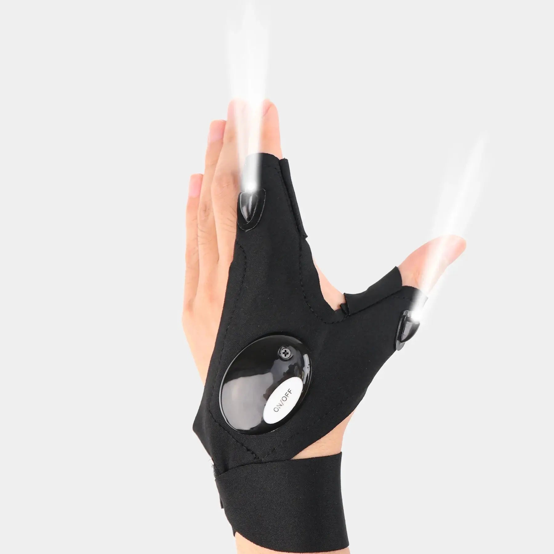 LuminaGear LED Half Finger Glove Waterproof Hands Free Illumination For Night Fishing Cycling Running