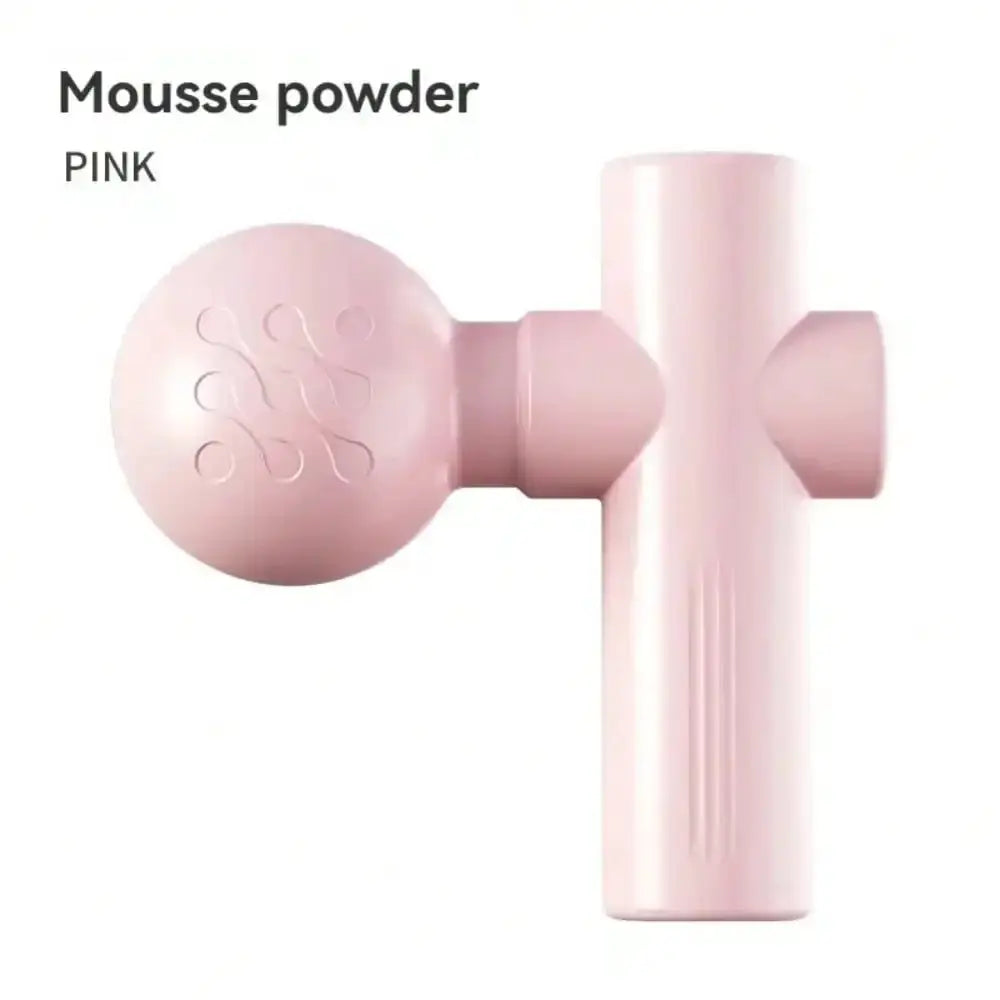 Pink mini massage gun with round head, handheld fascia massager by Simples Market