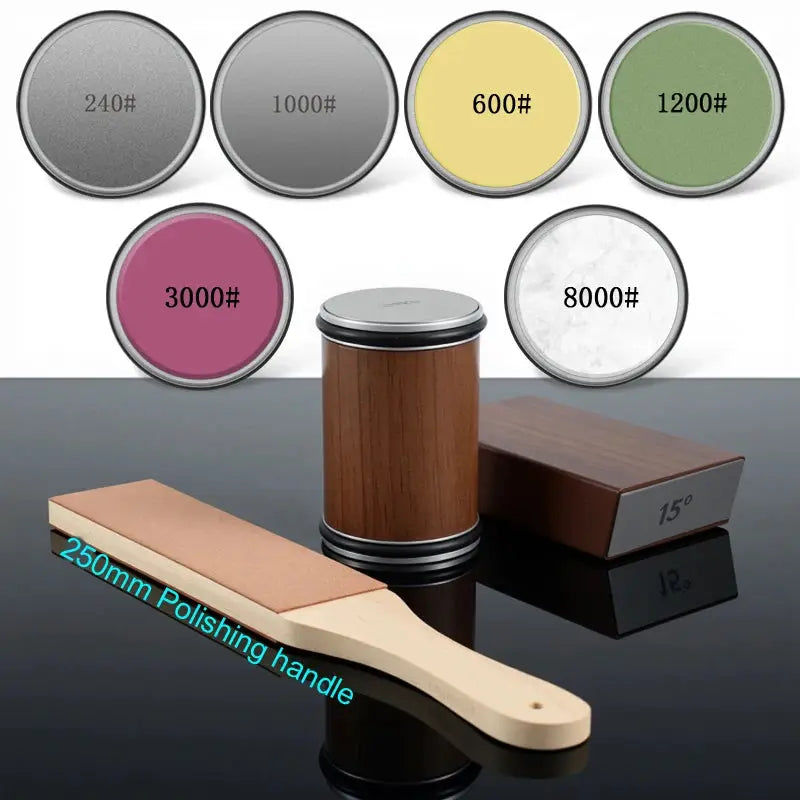 Rolling Knife Sharpener With Magnetic Knife Holder And Diamond Sharpening Stones For 15 And 20 Degree Angles