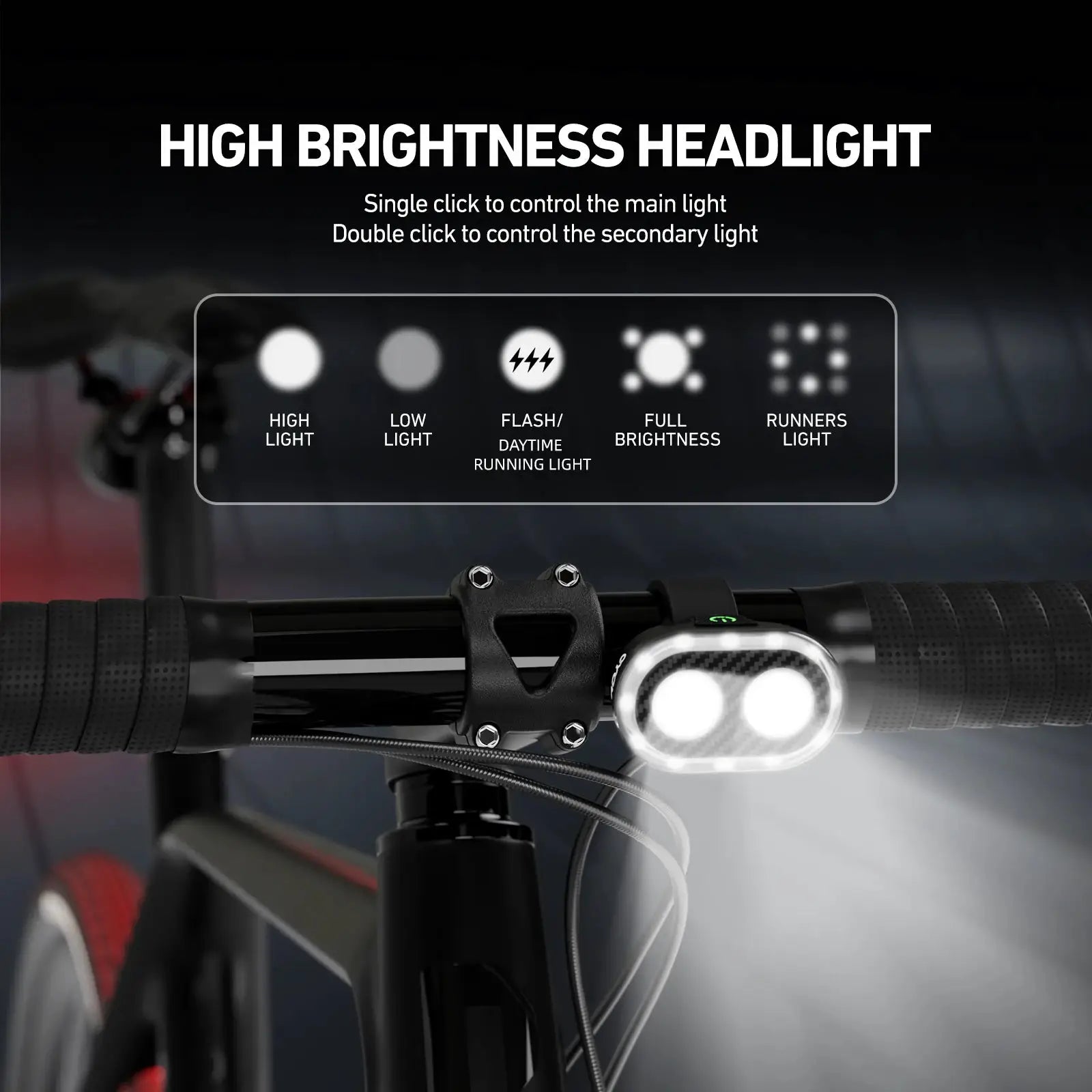 CYCLAMI CY300T Smart Brake Sensing Front And Rear Light Waterproof MTB And Road Bike Lighting Set