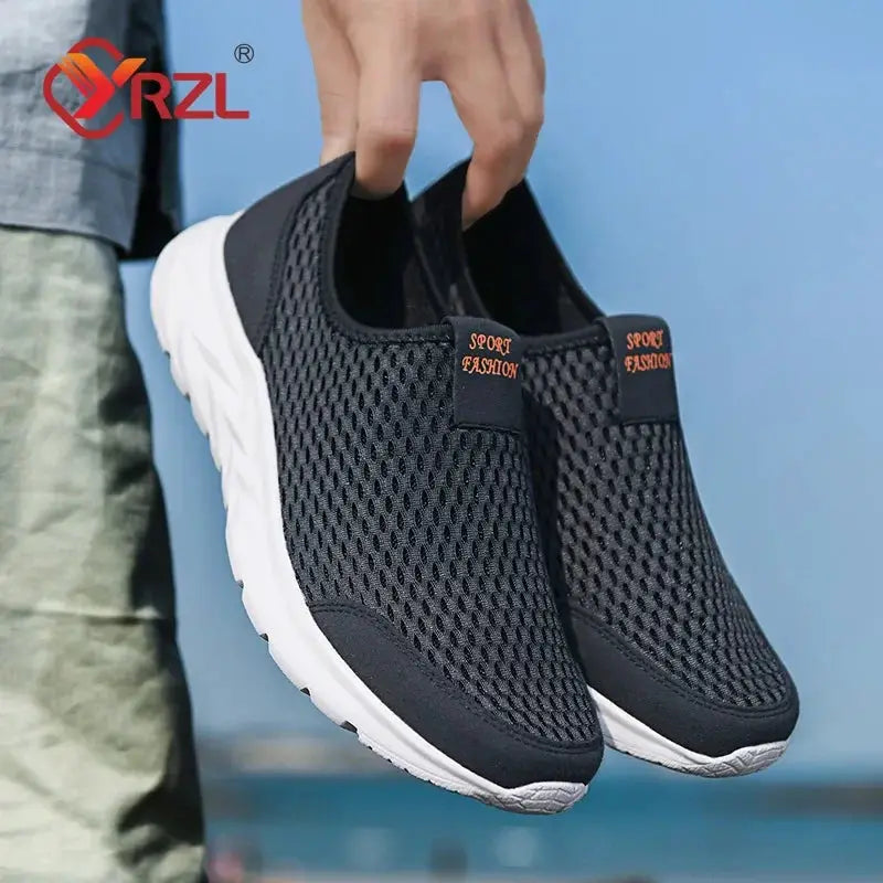 YRZL Mens Breathable Mesh Sneakers Casual Shoes Tennis Outdoor Non Slip Outsole Lightweight Walking Loafers