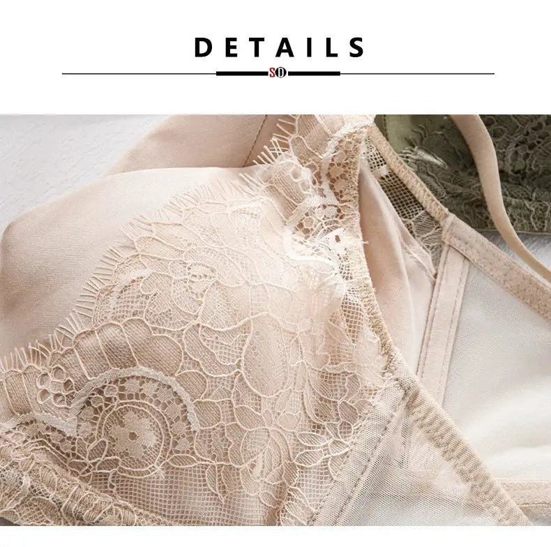 Women's lace padded bra in nude beige; silk blend fabric, floral lace detail, comfortable everyday wear