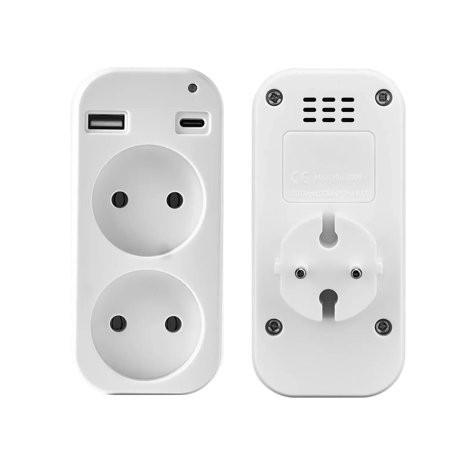 European USB Socket Portable Dual USB Converter Plug Universal Travel Adapter For Germany France Russia