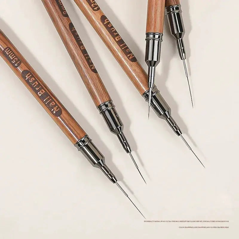 ProNail Craft Wood Handle UV Gel Nail Art Liner Brush for Precision Lines Stripes Flowers and Details