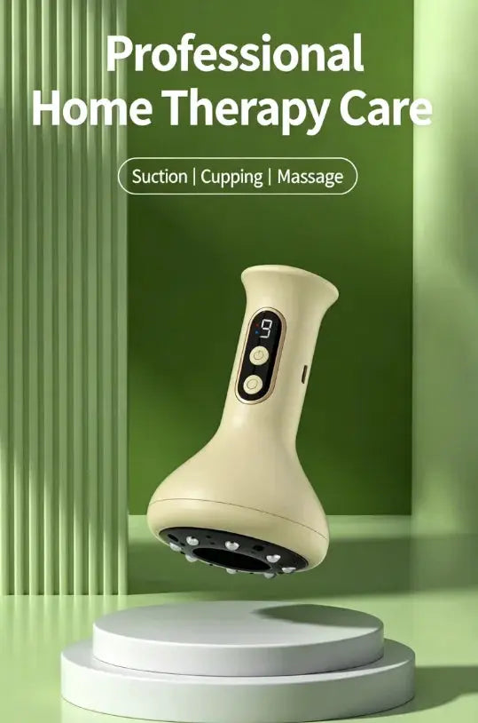 Handheld massager with cupping and massage function, USB rechargeable by Simples Market, beige device