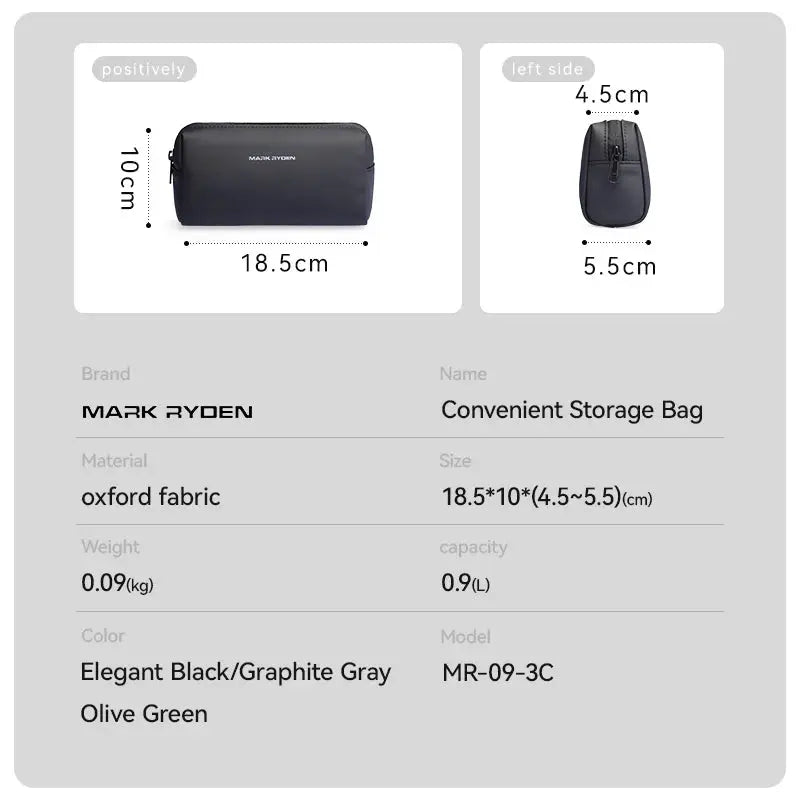 MarkRyden Portable Large Capacity Traveling Toiletries Bag Lightweight Durable Nylon Travel Organizer