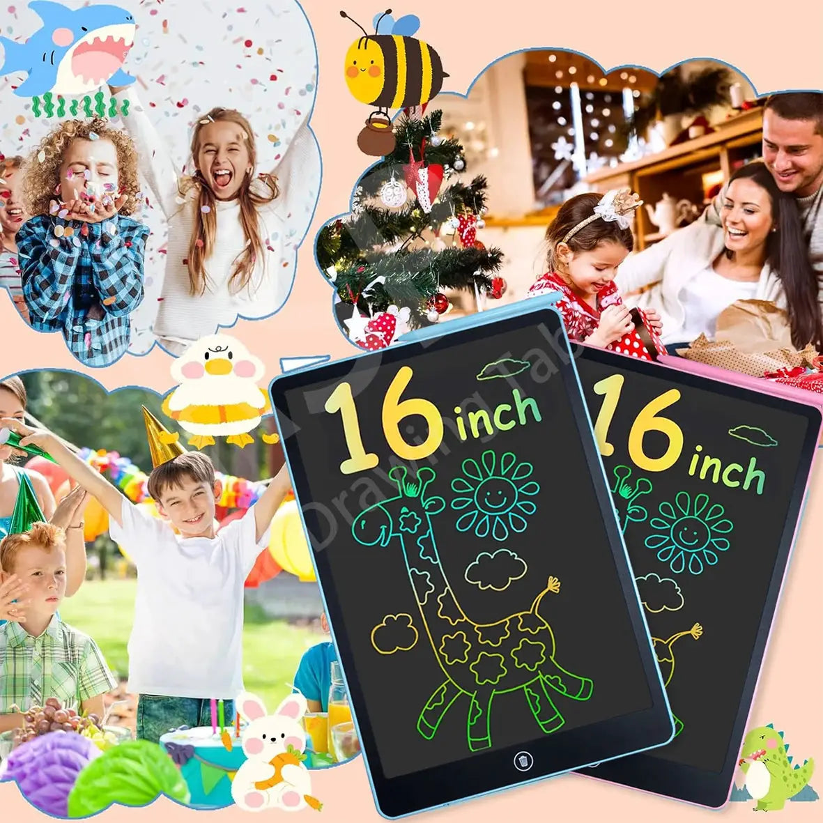 Simples Market two 16-inch blue LCD drawing tablets for kids