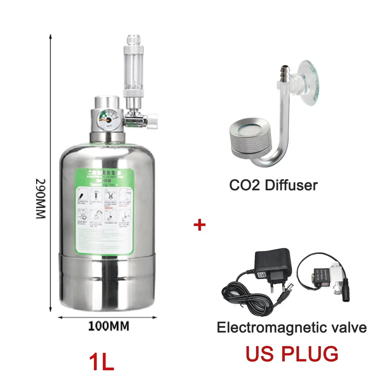 Dreamburgh Stainless Steel Aquarium CO2 Generator System Kit For Plant Growth And Fish Tanks