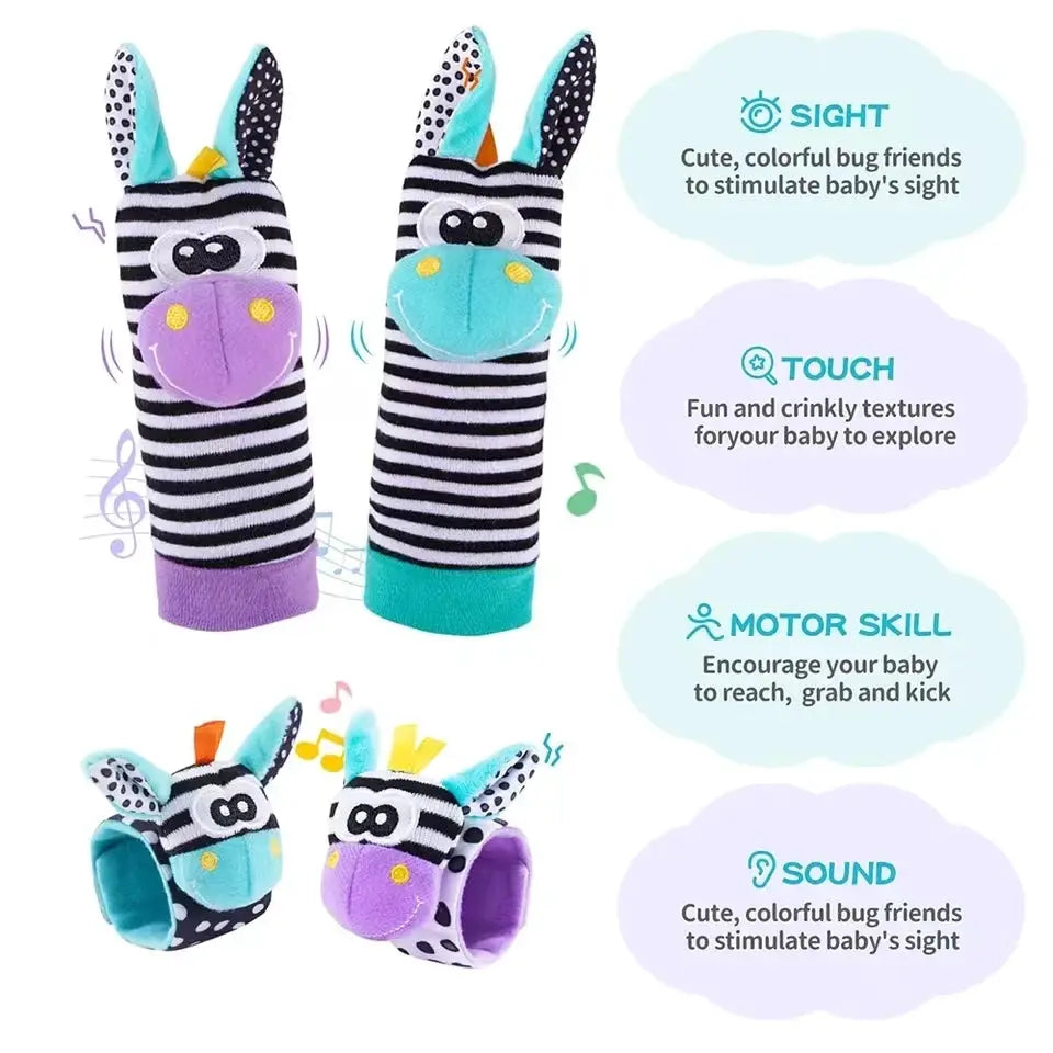 Baby Wrist Rattle Socks Toys 0 To 12 Months Learning Toy For Boys And Girls Educational Development Sensory Gift