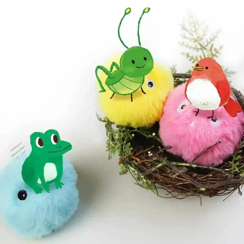 Cat Toys EVA Sound Balls With Frogs Chirping Birds Crickets Rolling Plush Soft Self Healing Teaser for Cats