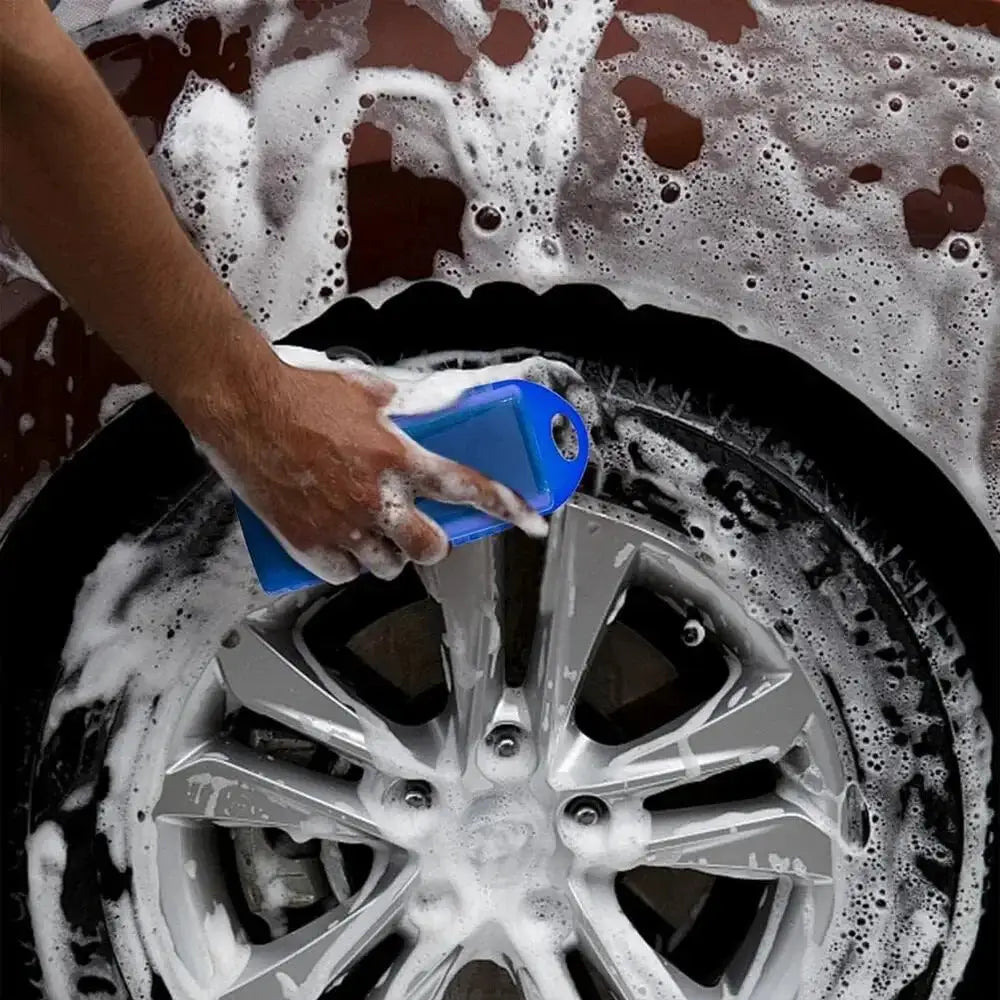 2Pcs blue car tire wheel cleaning and polishing sponge set for rim detailing