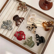 LuxeChic Parisian Hair Claw Clips Elegant Acetate Crab And Shark Clips For Women And Girls Retro Style