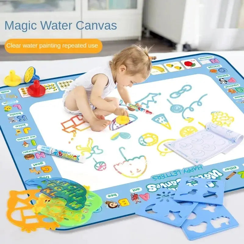 100x80CM Magic Water Drawing Mat Reusable Doodle Board Montessori Educational Toy for Kids Gift