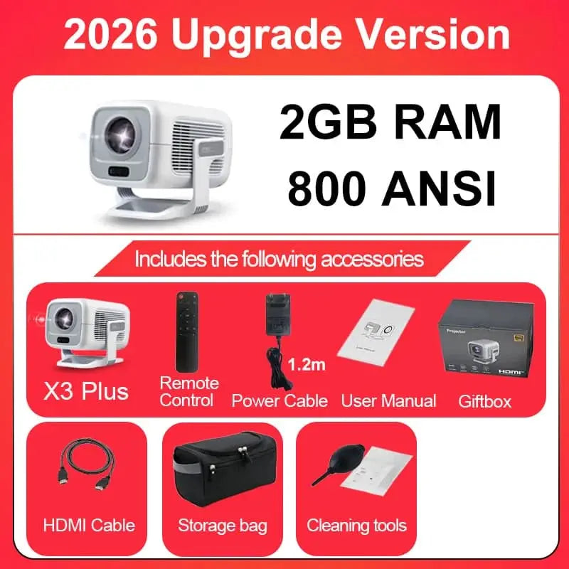 Ditong X3Plus Portable Projector Native 1080P 4K WiFi 6 BT54 Android