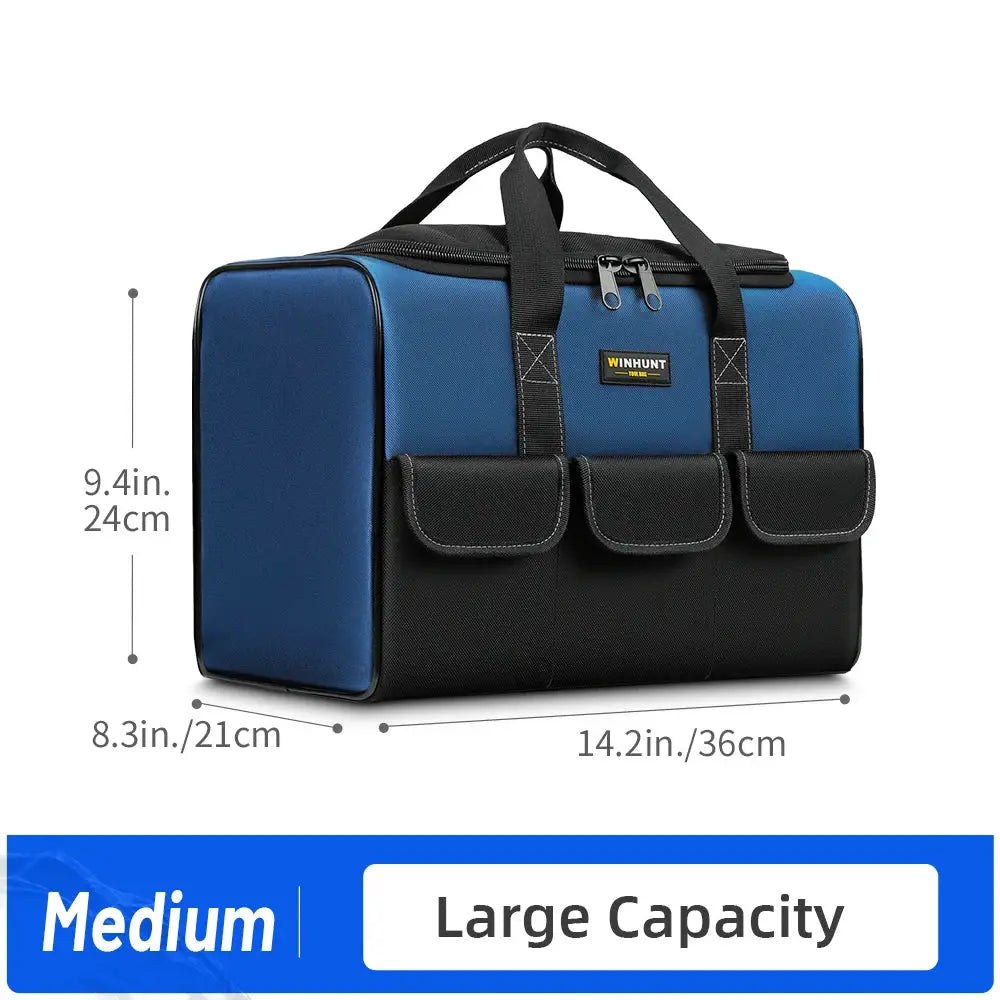 ProGear Heavy Duty Wide Mouth Tool Bag With Pockets Durable Oxford Cloth Organizer For Easy Tool Storage