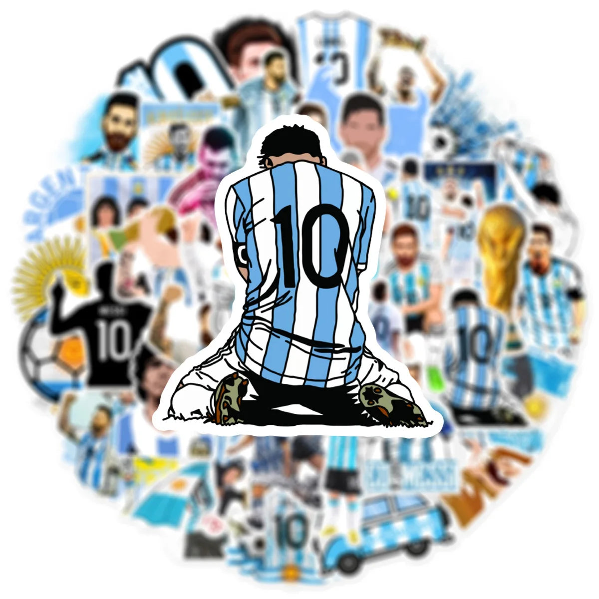 Lionel Messi Graffiti Sticker Pack 50Pcs For Helmet Laptop Wall Decor