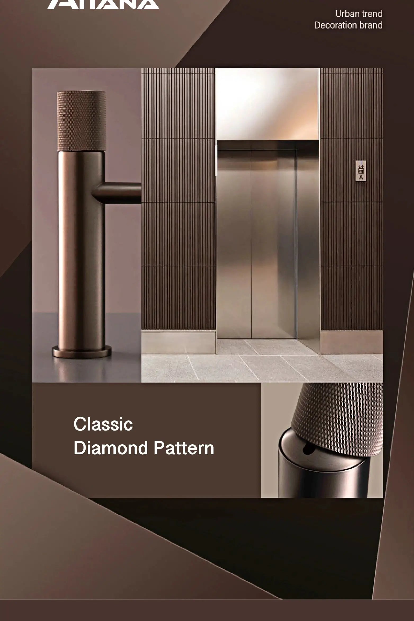 Brass black bathroom faucet with textured knurled round head for hotel‑style hot and cold water