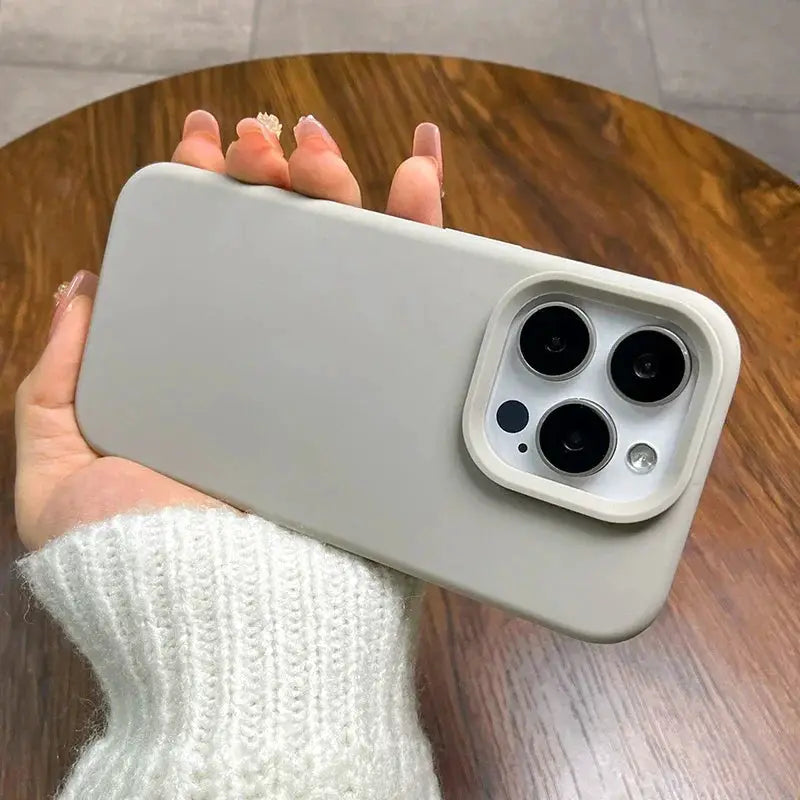 Genuine Liquid Silicone Rugged Case for iPhone 11 to 16 Pro Max Plus Shockproof Soft Back Titanium Gray