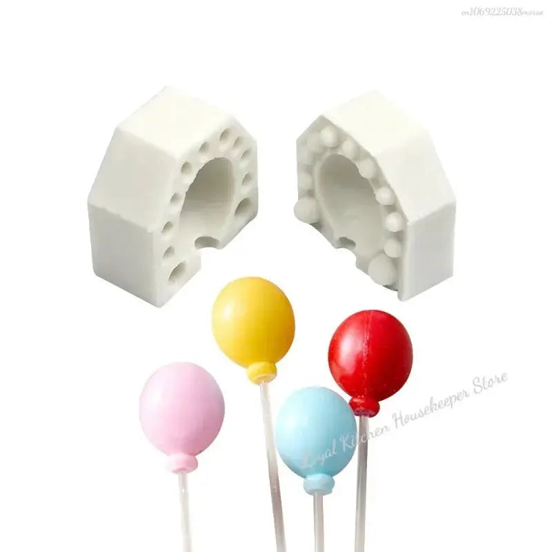 Two Piece Set 3D Mini Balloon Silicone Molds Dubai Chocolate Fondant Clay Candle Cake Decorating Tool
