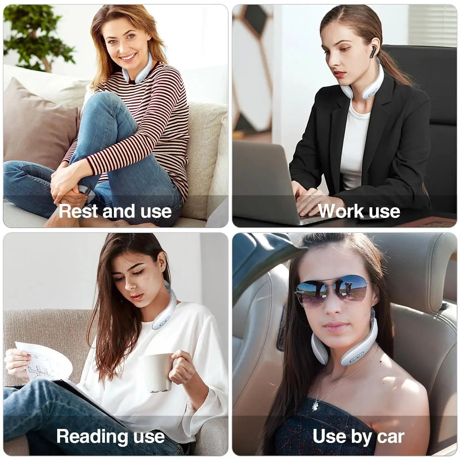 Simples Market neck massager; rechargeable, low-frequency pulse with red-light massage, for rest, work, car use.