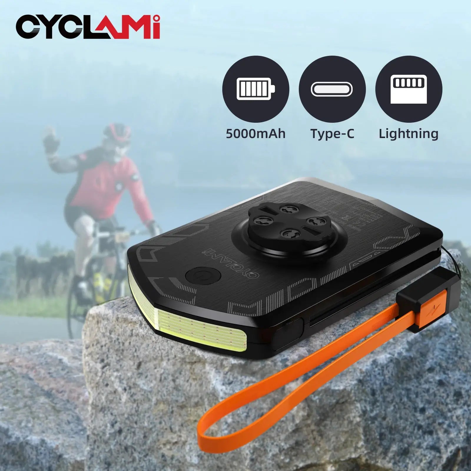 CYCLAMI RVL01 Bicycle Front Light IPX6 Waterproof Headlight Type C Charging for XOSS IGS Computer