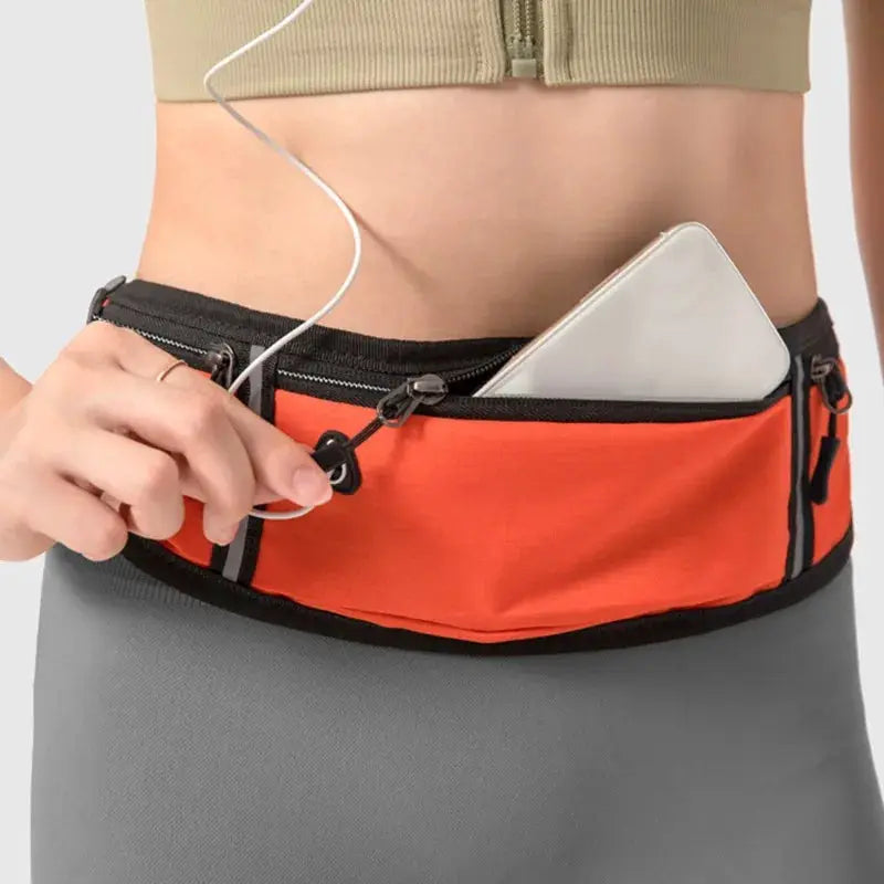 Fanny pack by Simples Market, orange unisex waist belt with phone pocket, lightweight waterproof breathable.