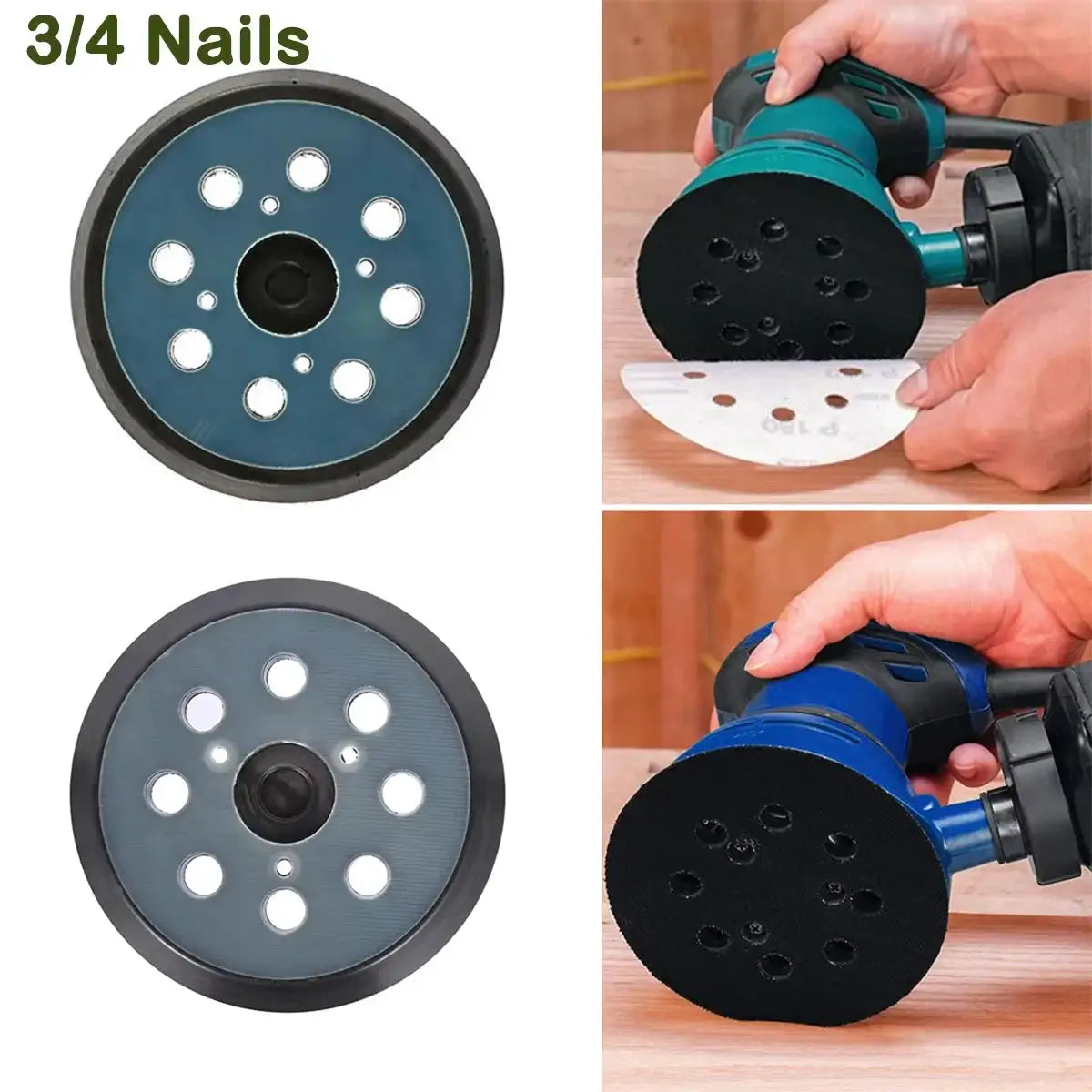 125mm 5 Inch Sanding Pad With Eight Holes Hook Loop Backing For Electric Orbital Sander Polishing