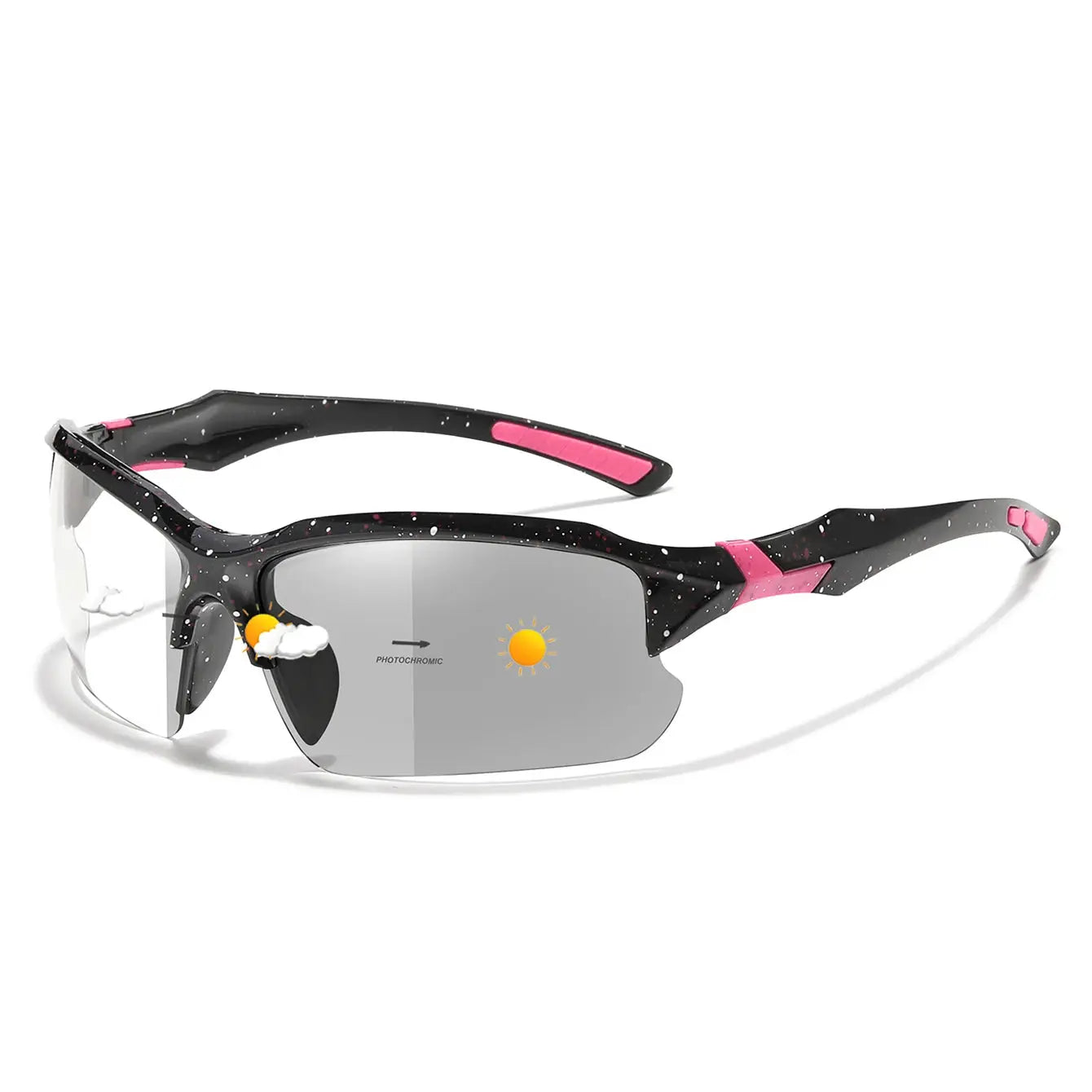 OptiView Photochromic Cycling Sunglasses For Men And Women Auto Tint All Light Conditions Windproof Oversized Eyewear