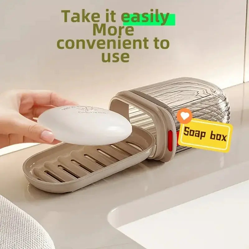 Creative Travel Soap Box With Sealed Drainable Lid Portable Compact Soap Case For Business Trips