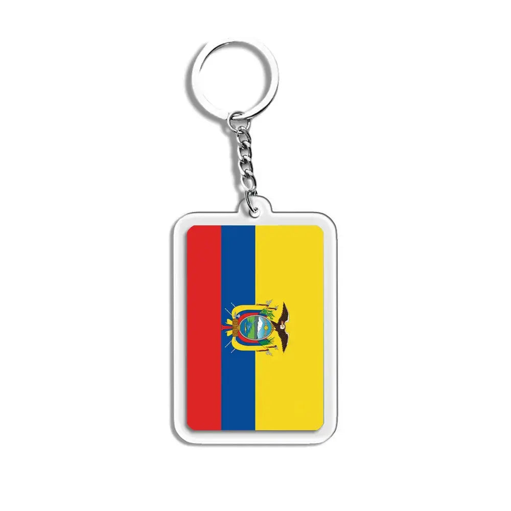 National Flags Keychain Set With Glass Inlay Ten Flags Zinc Alloy