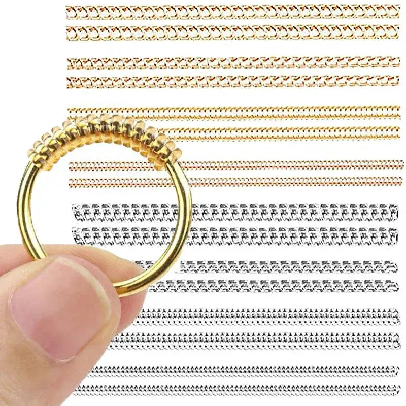 Set Of Eight Invisible Silicone Ring Guards Spiral Design For Loose Rings Ring Sizers Plastic